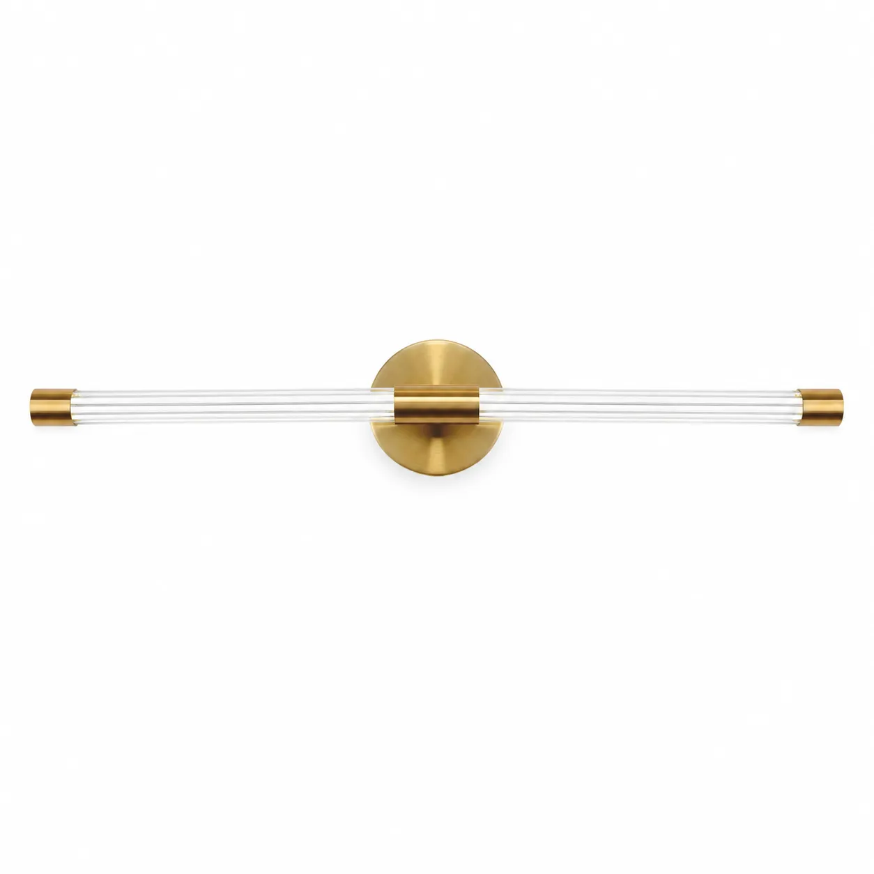Gold Ribbed Glass Tube LED Wall Lamp | 12W 3000K