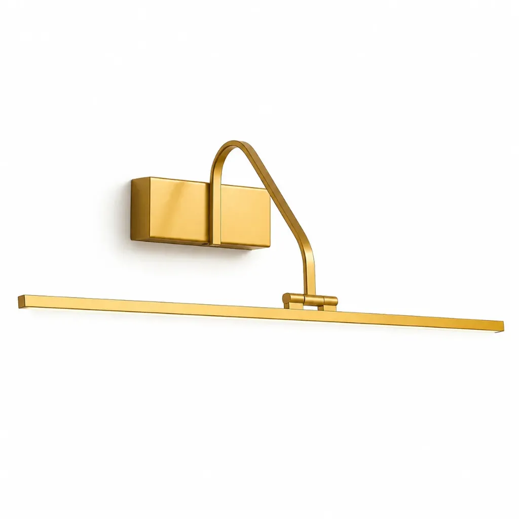 Gold Angled-Neck Adjustable Linear LED Wall Lamp | 6W 3000K