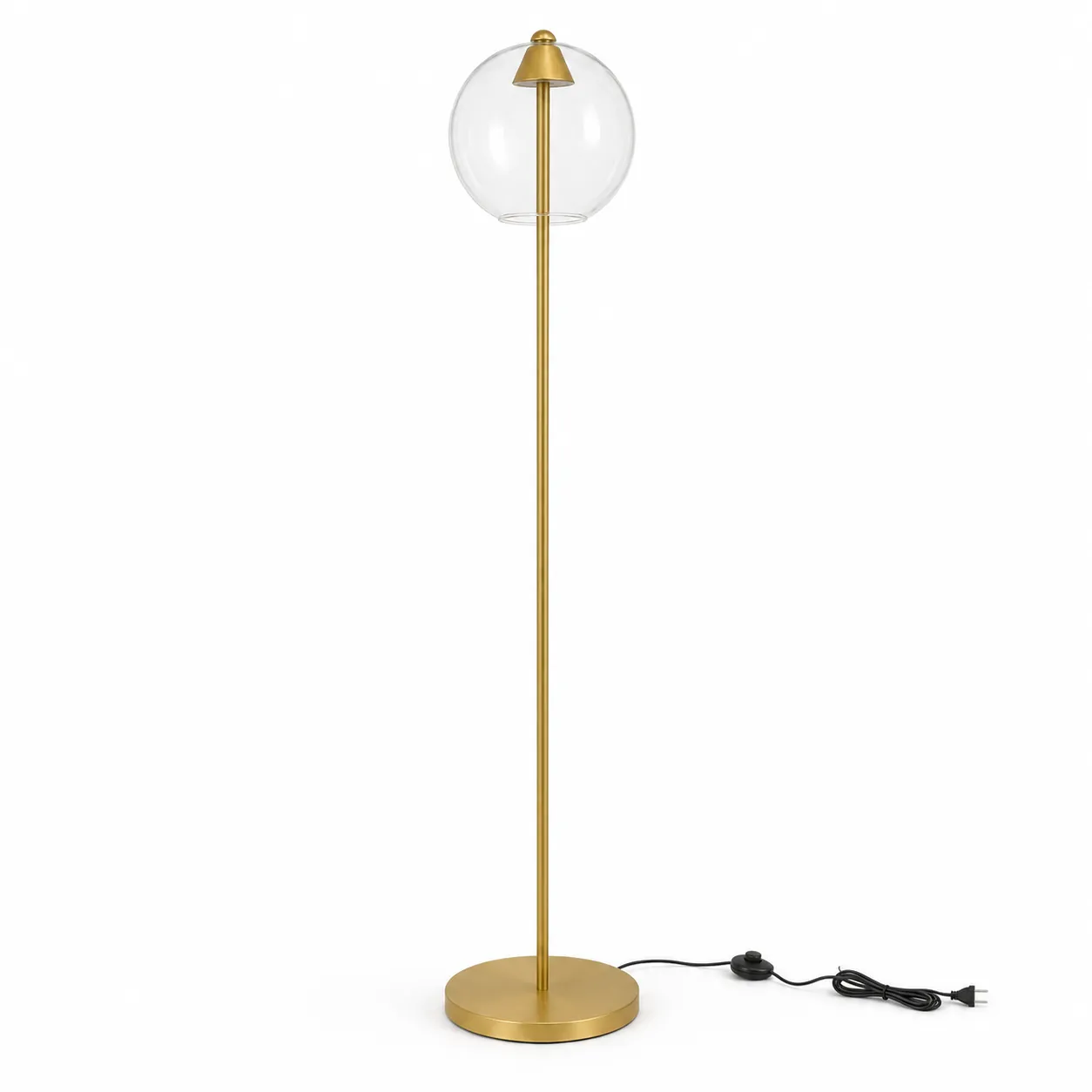 Gold & Clear Glass LED Floor Lamp| 5W 3000K