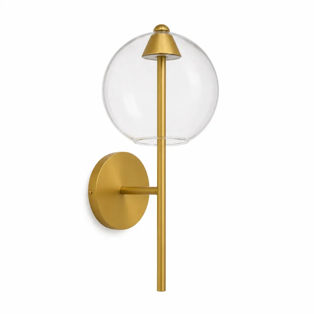 Gold & Clear Glass LED Wall Lamp| 5W 3000K