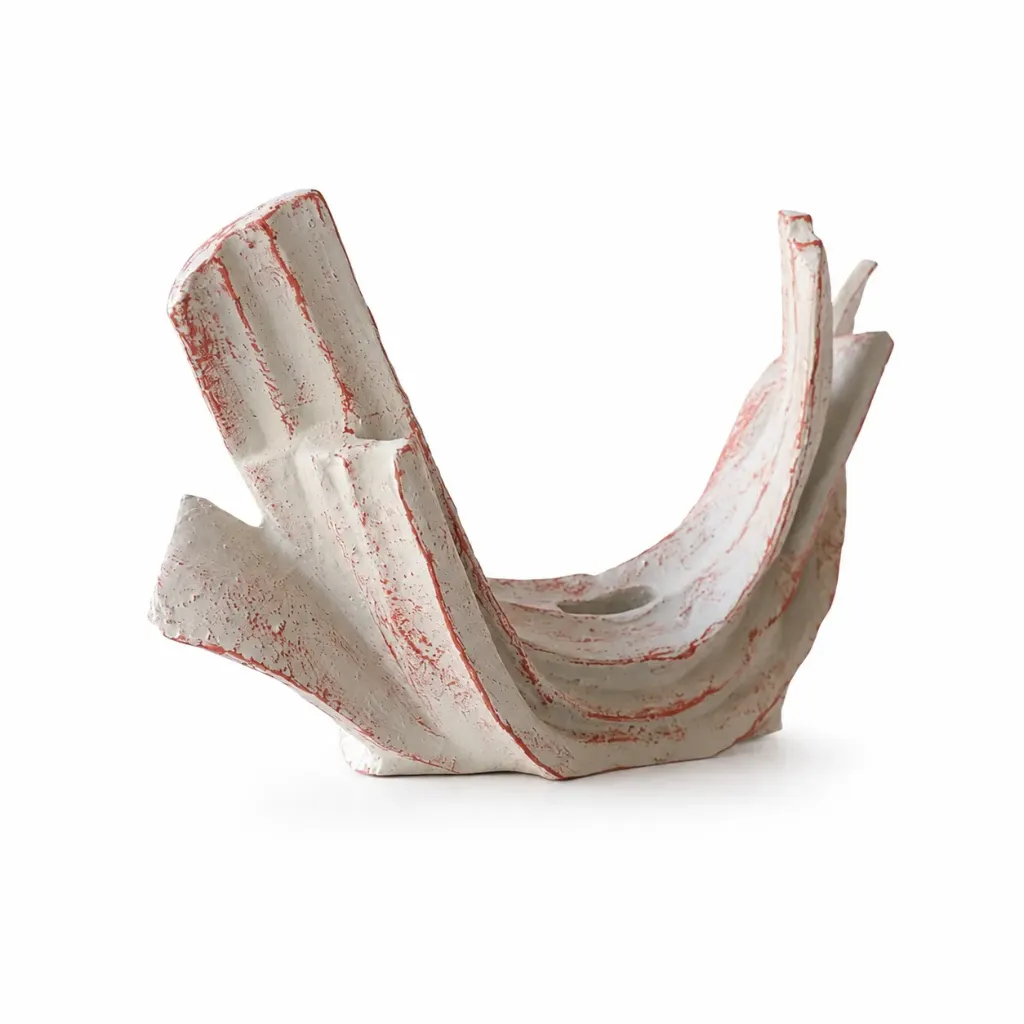 [VS1358] White & Brick Resin Vase| 21cm