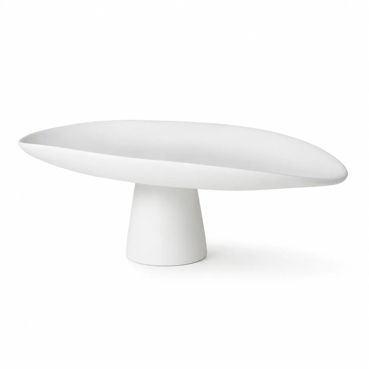 Large White Resin Pedestal Display Tray