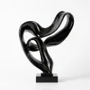 Flow Black Resin Abstract Sculpture| H40cm