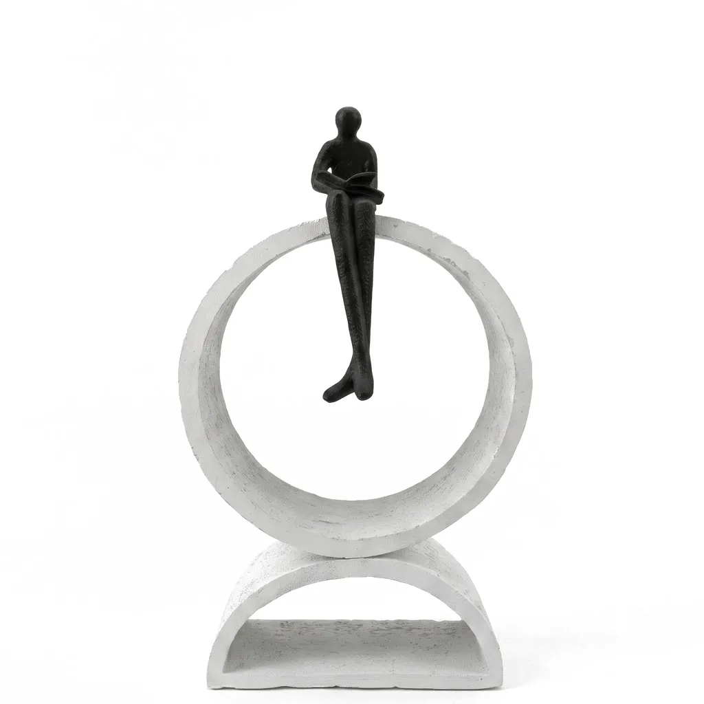[SU953-33WH] Contemporary Resin Reader Statue