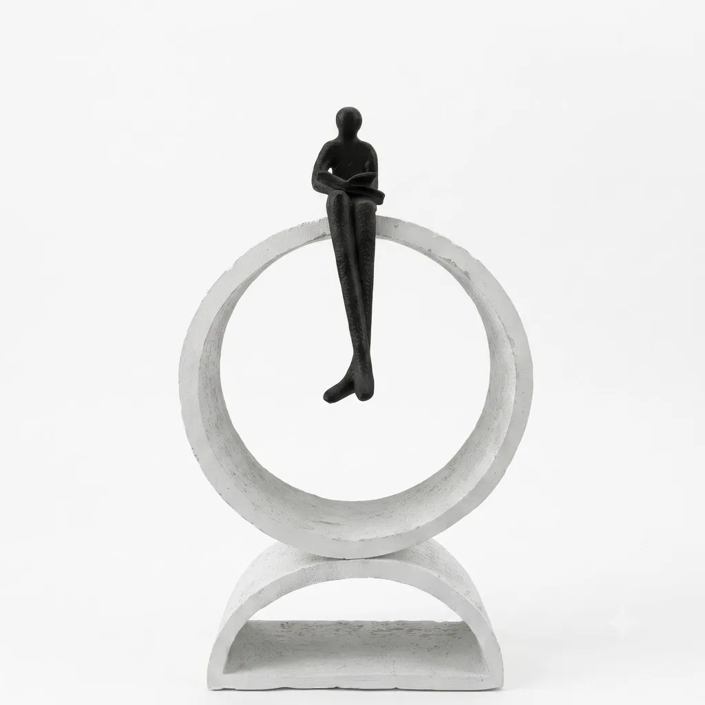 Contemporary Resin Reader Statue