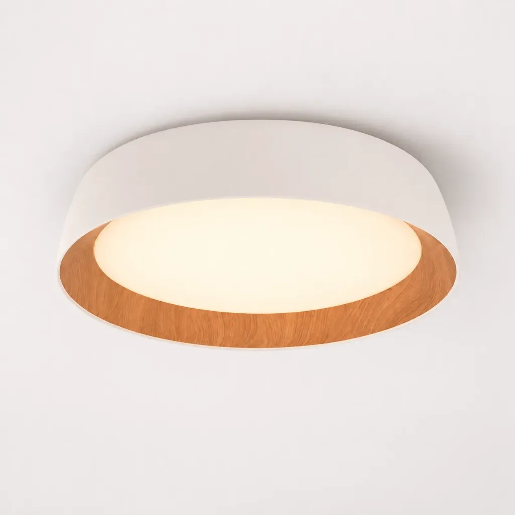 Arden White & Wood LED Ceiling Lamp | 60W CCT