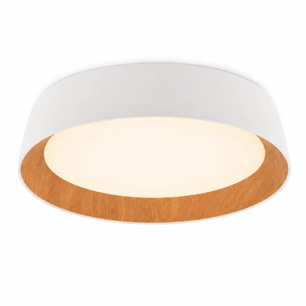 [CL3205-60WH] Arden White & Wood LED Ceiling Lamp| 60W CCT