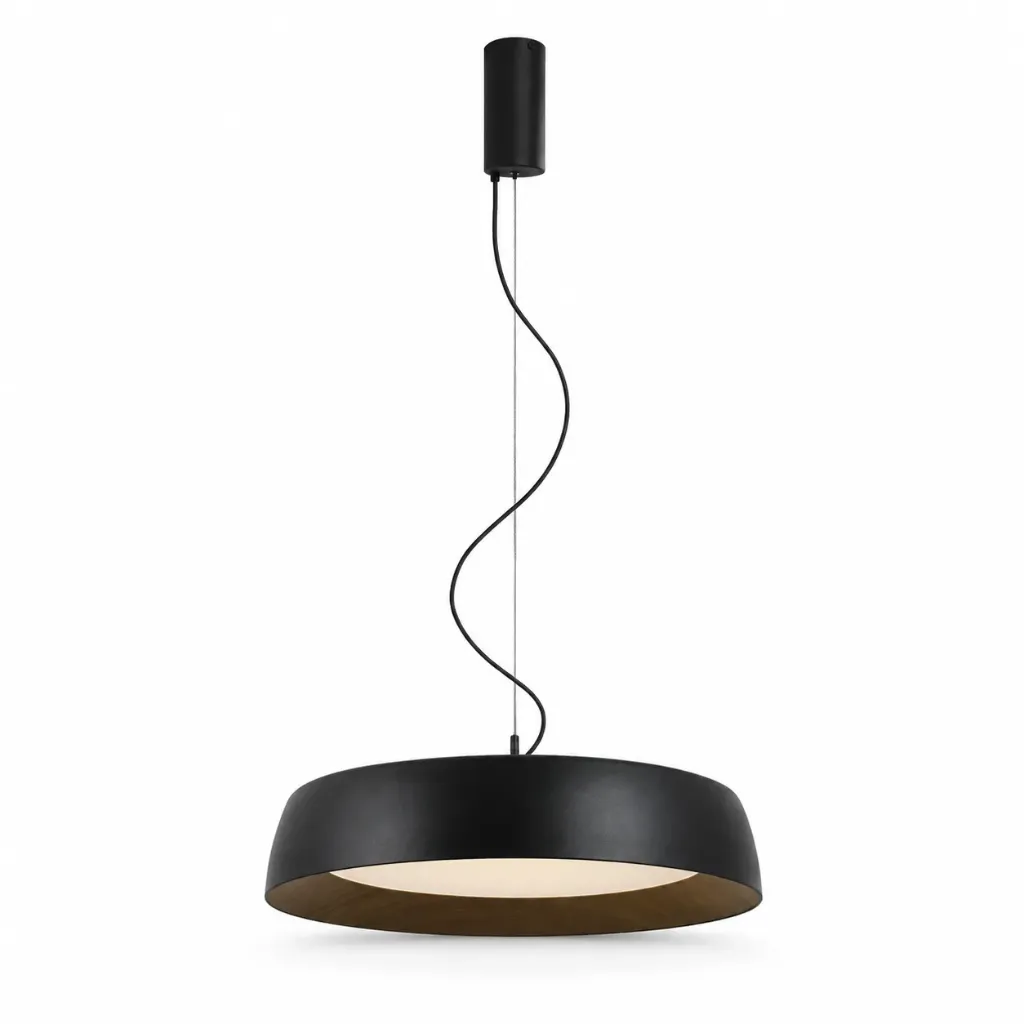[PL3205-60BK] Arden Black & Wood LED Pendant| 60W CCT