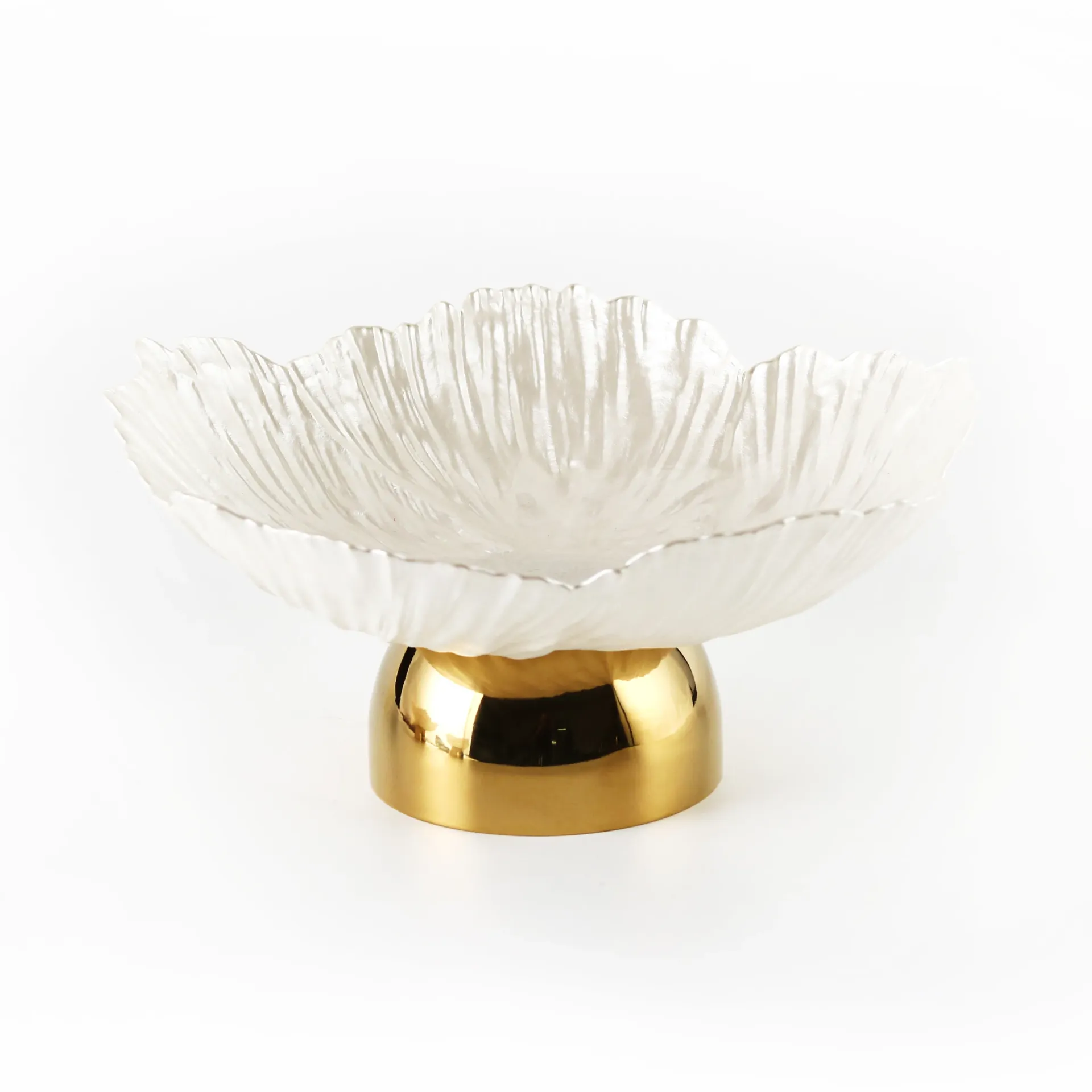 Petal Clear & Gold Decorative Bowl| W30cm