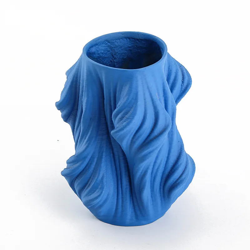 [VS4093-BL] Blue Sculpted Resin Vase| H36cm