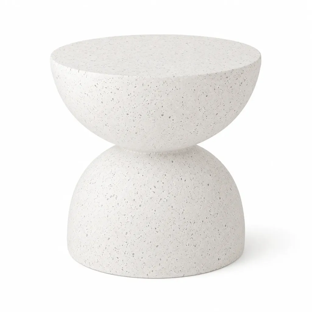 Sora White Sculptural Side Table