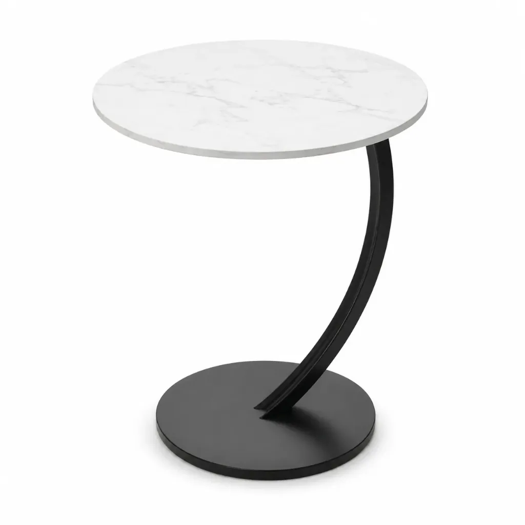 Arco White Round Side Table