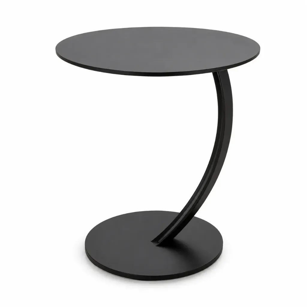 [TB4060BK] Arco Black Round Side Table