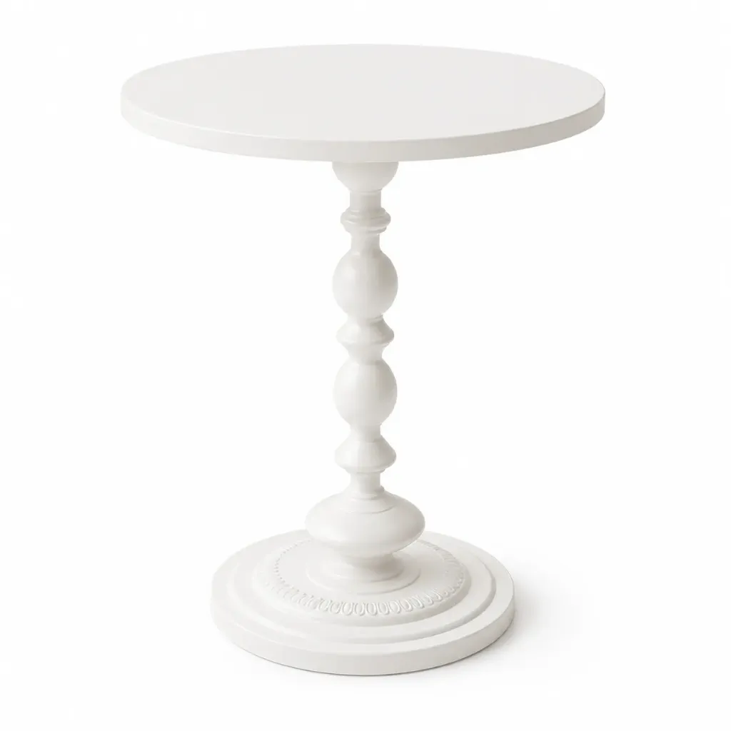 Bianca White Pedestal Side Table