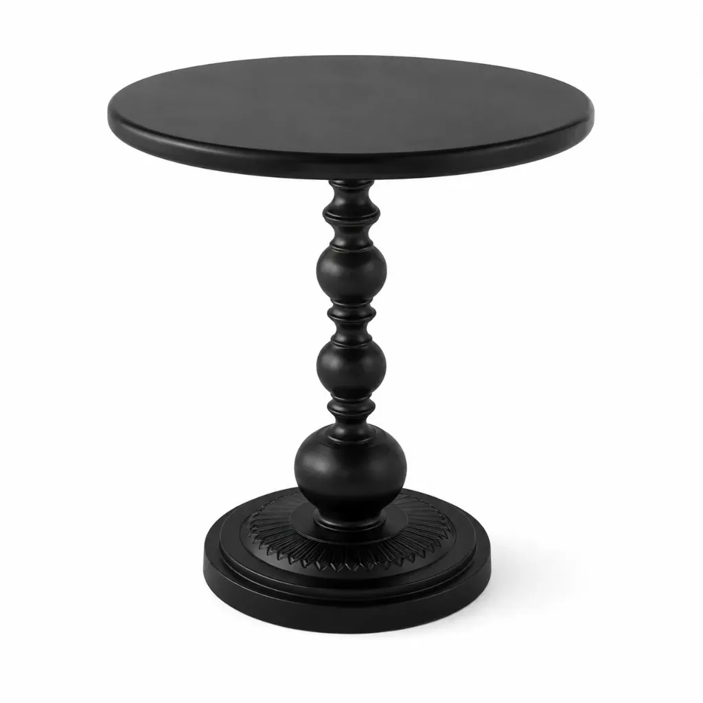Nero Black Pedestal Side Table