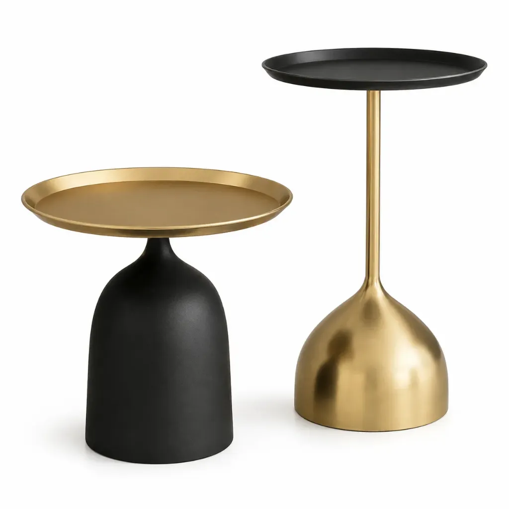 Orin Black & Gold Pedestal Table Set