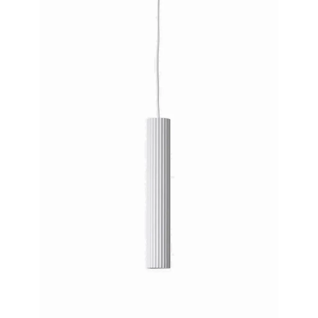 [PL4507-1WH] Alba White Ribbed Ceramic GU10 Pendant| 1-Light