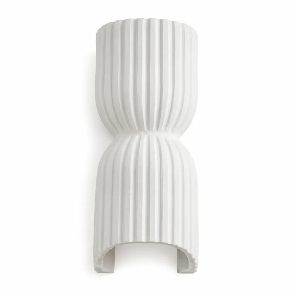 [WL3010-2WH] Liora White Fluted Ceramic Wall Lamp| 2xGU10