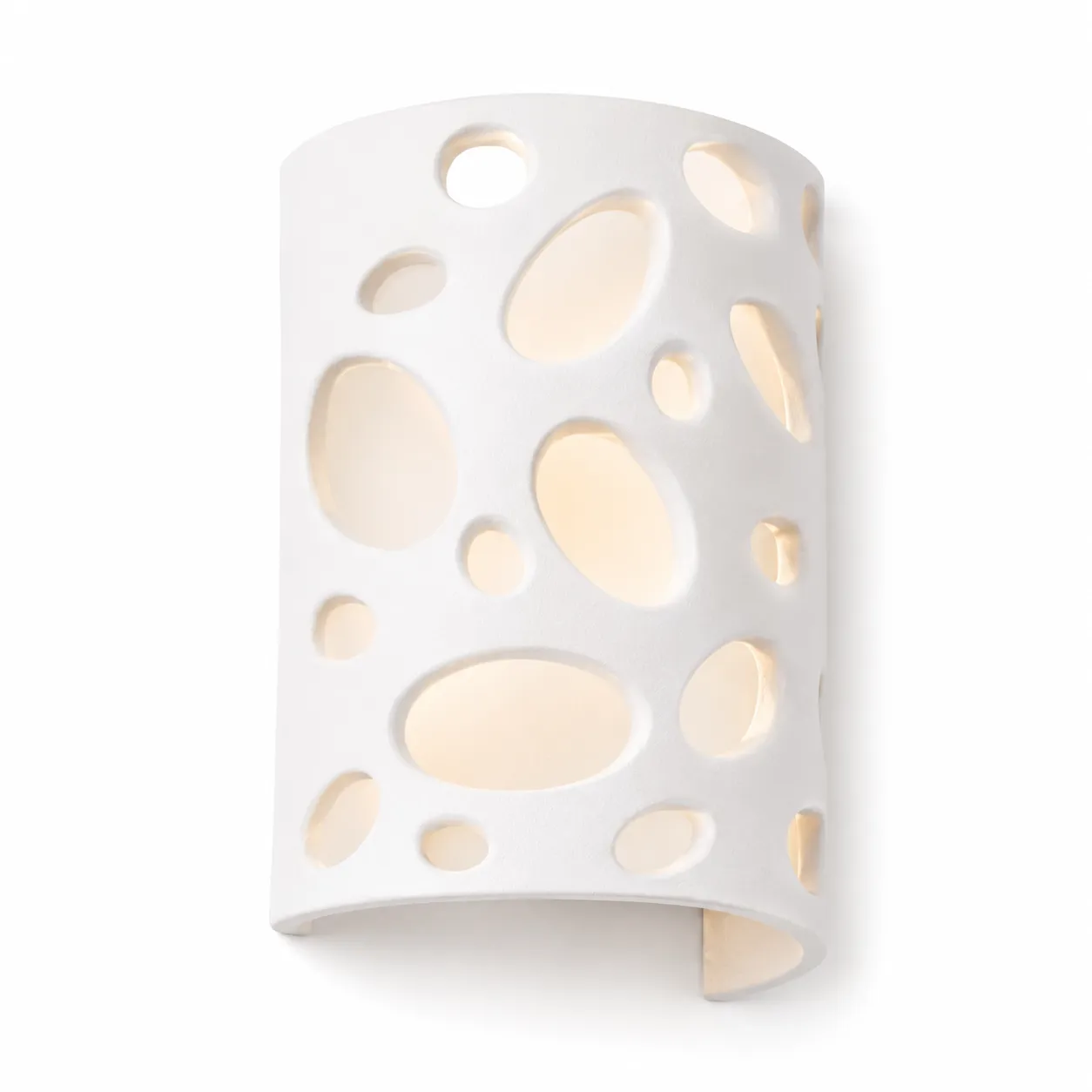 White Perforated Ceramic Wall Lamp | 1xE14