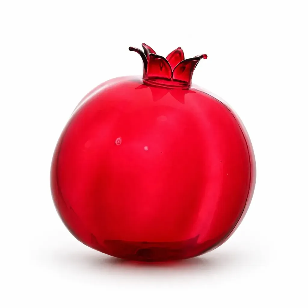 [TD211-RD] Red Pomegranate Glass Vase