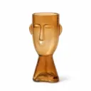 Amber Face Small Glass Vase