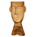 Large Amber Face Glass Vase