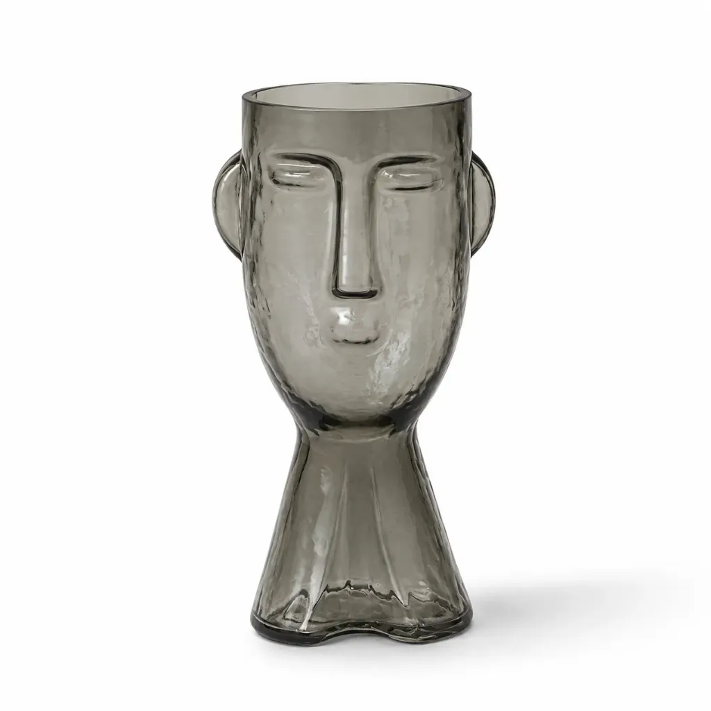[VS098S-SM] Smokey Face Small Glass Vase