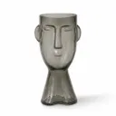 Smokey Face Small Glass Vase