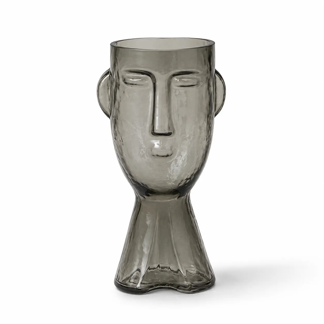 Smokey Face Small Glass Vase