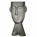 Large Smokey Face Glass Vase