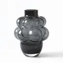 Large Smokey Bubble Glass Vase