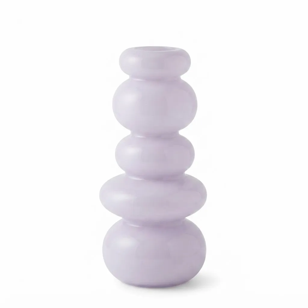 Contemporary Stacked Purple Glass Vase