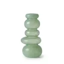 Contemporary Stacked Green Glass Vase