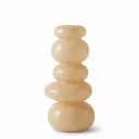 Contemporary Stacked Beige Glass Vase