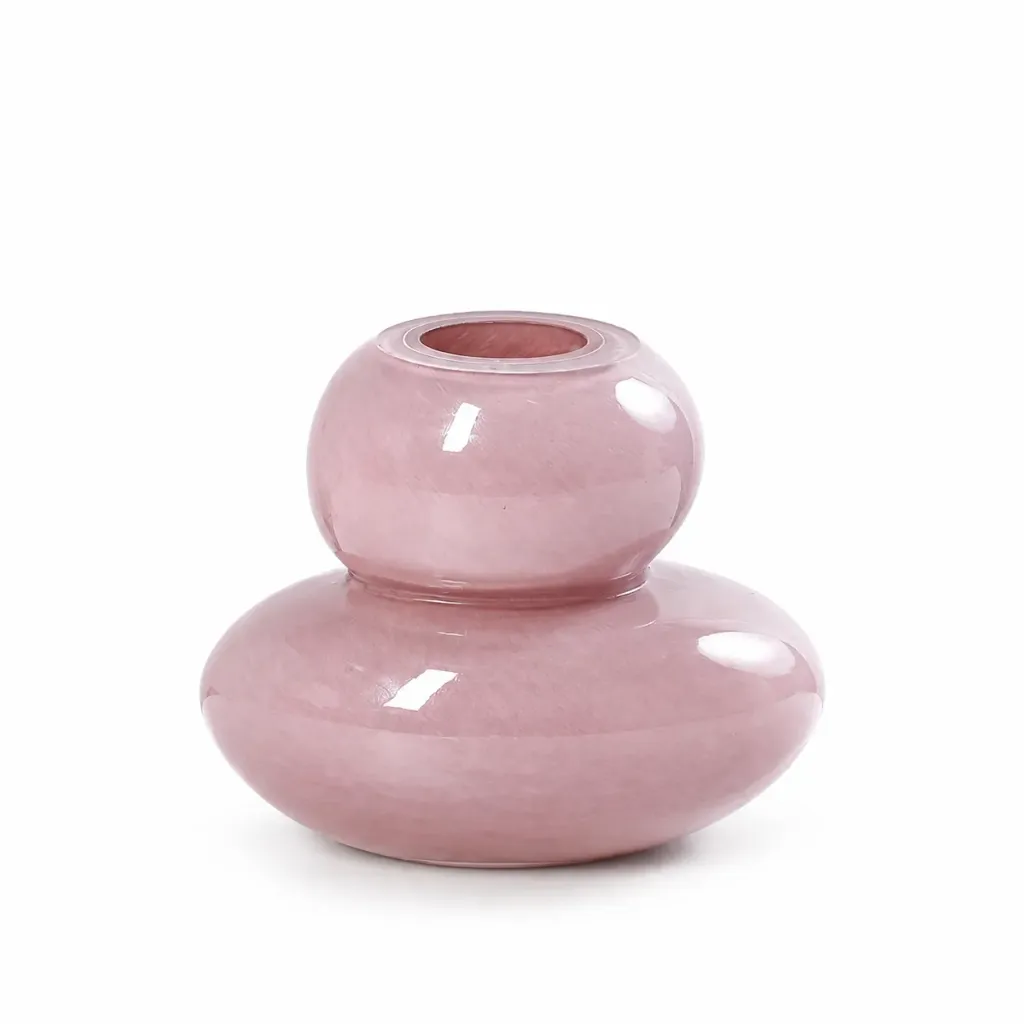 [VS1162-PK] Pink Glass Decorative Vase| H12.5cm