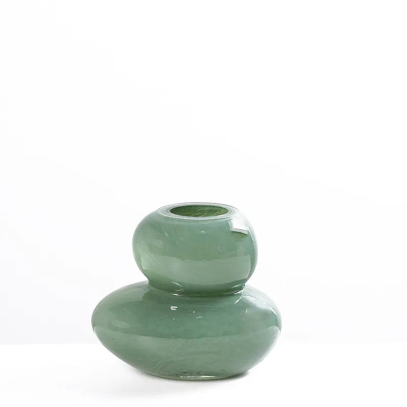 [VS1163-GR] Sage Green Glass Decorative Vase| H12.5cm