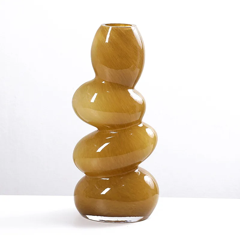Amber Glass Decorative Vase | H32cm