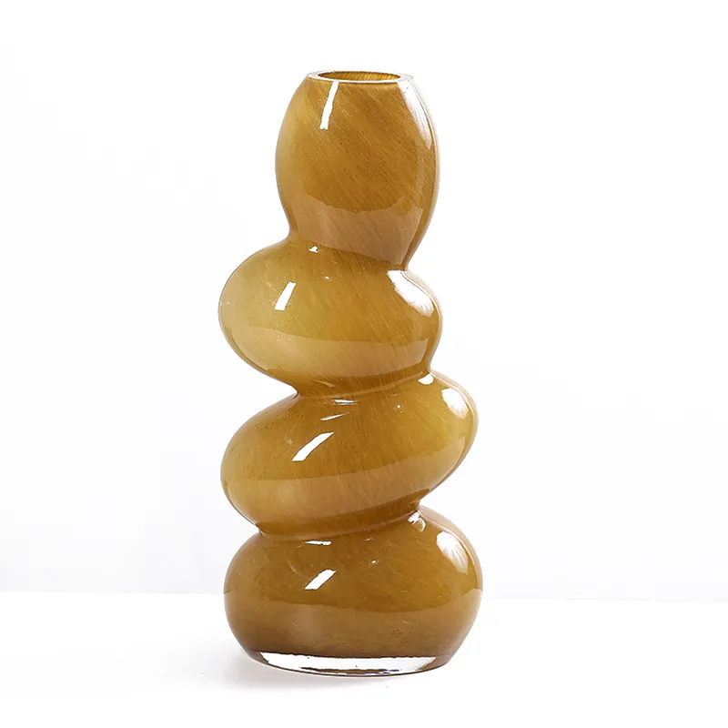Amber Glass Decorative Vase| H32cm