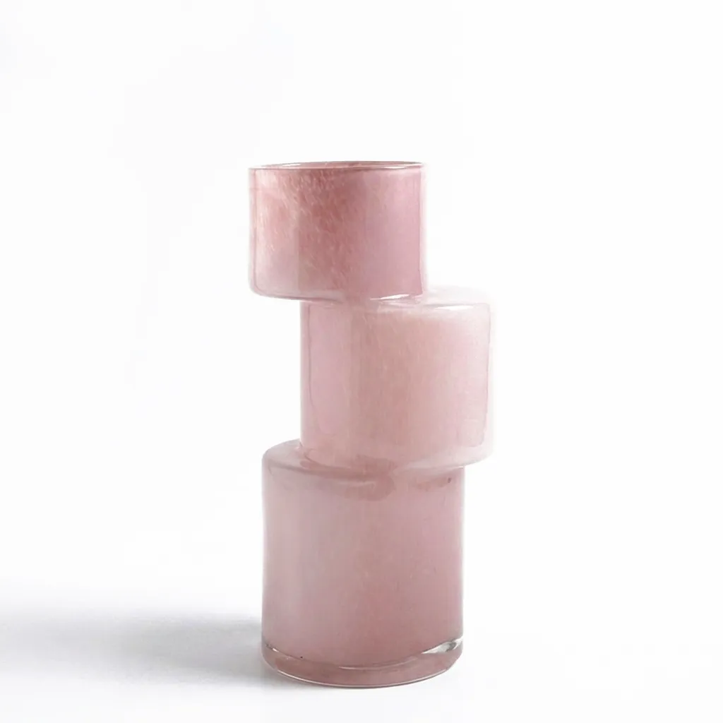 Sola Pink Glass Stacked Vase