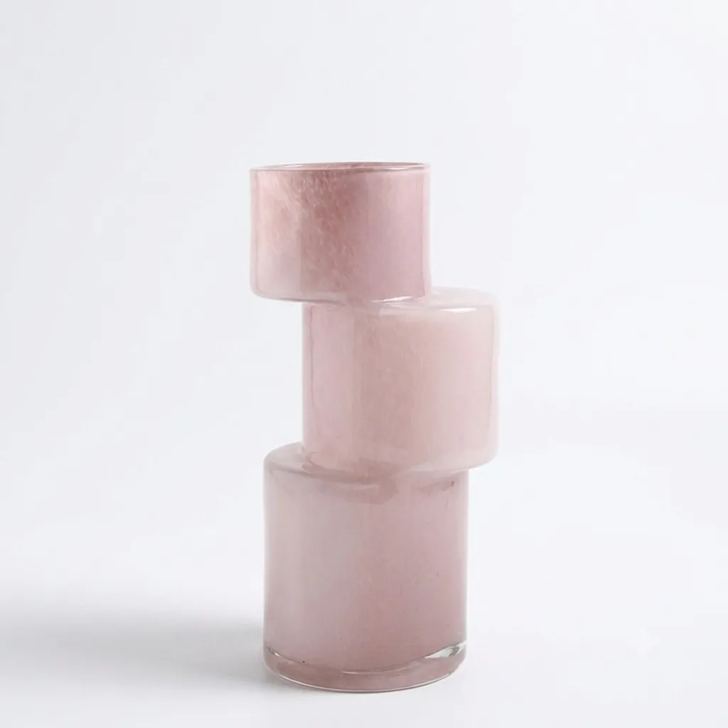 Sola Pink Glass Stacked Vase