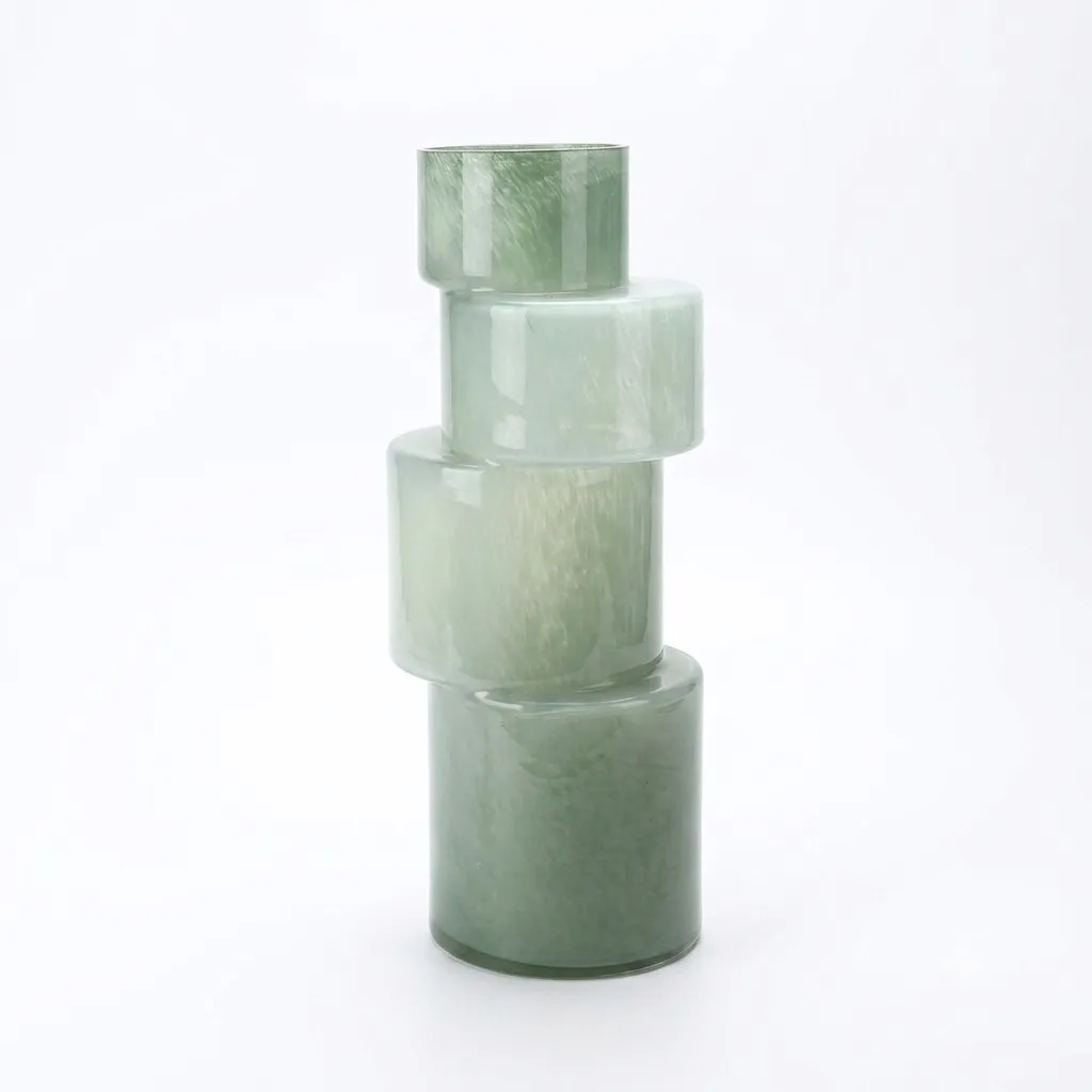 Sola Green Glass Stacked Vase