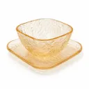 Amber Textured Glass Bowl| W15.2cm