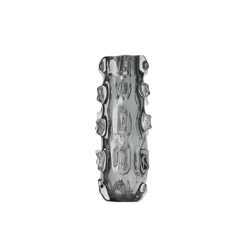 [VS1302-GY] Grey Textured Glass Vase