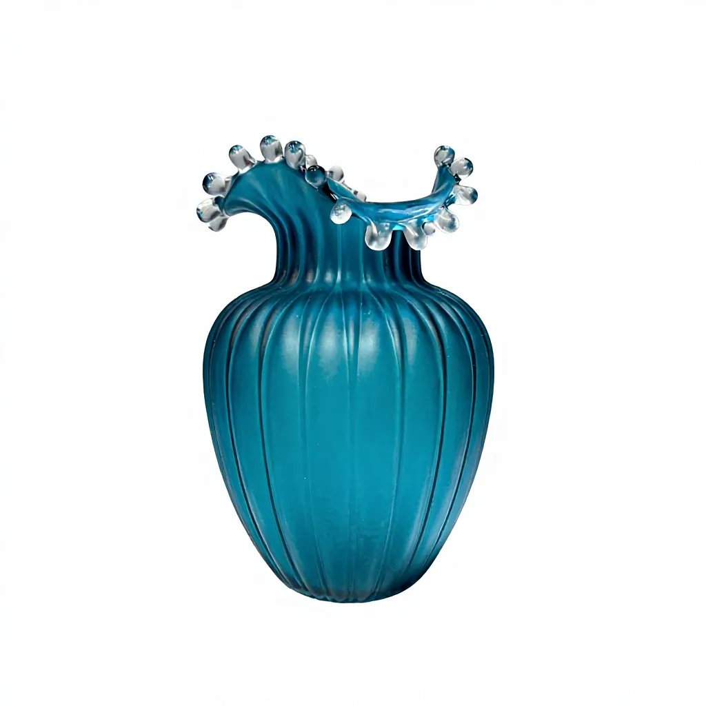 [VS1546-BL] Blue Glass Decorative Vase| H28cm