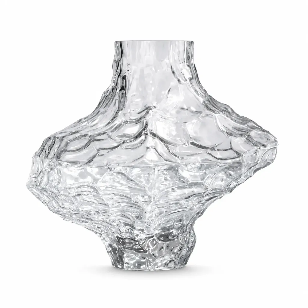 Clear Textured Glass Vase| H23cm