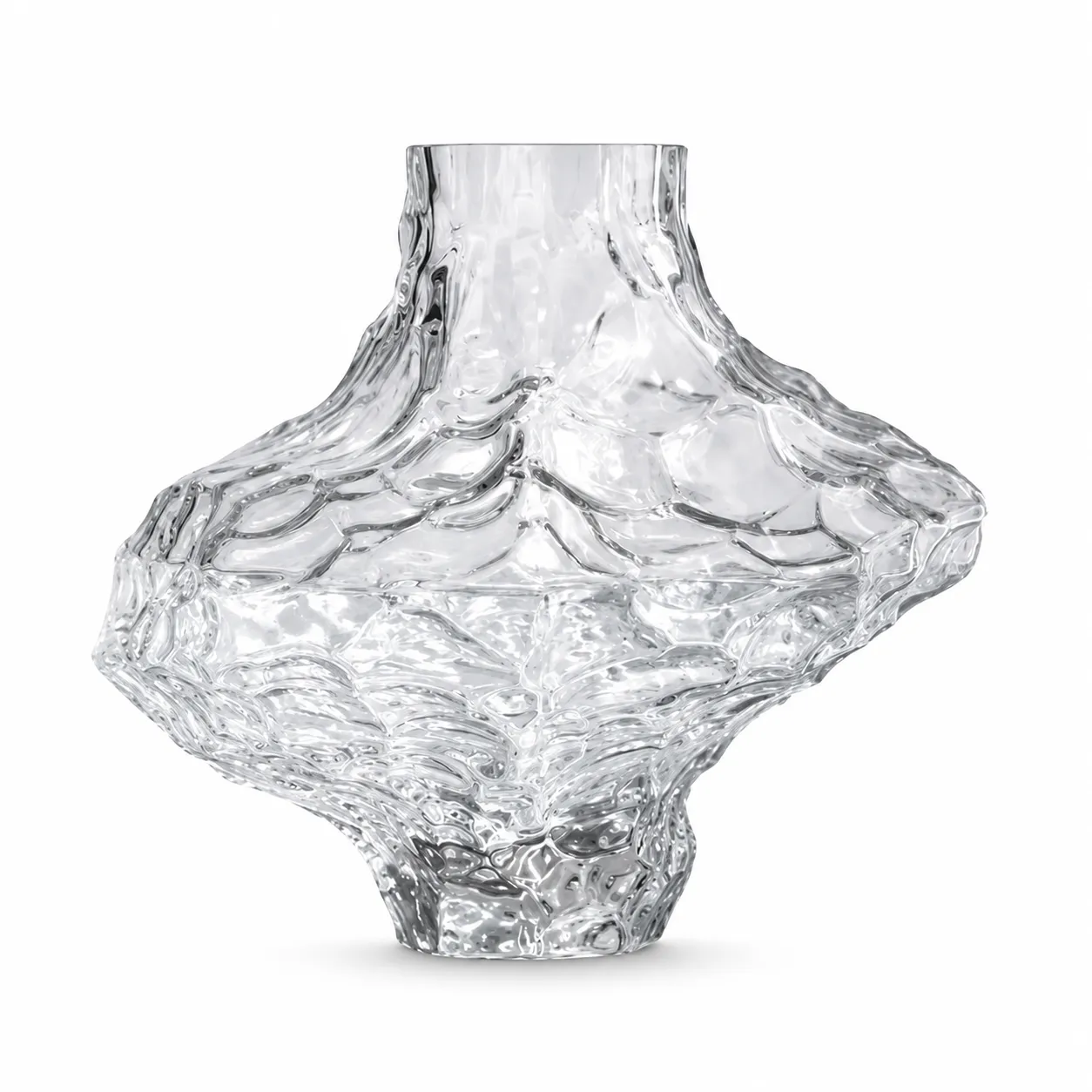 Clear Textured Glass Vase| H23cm