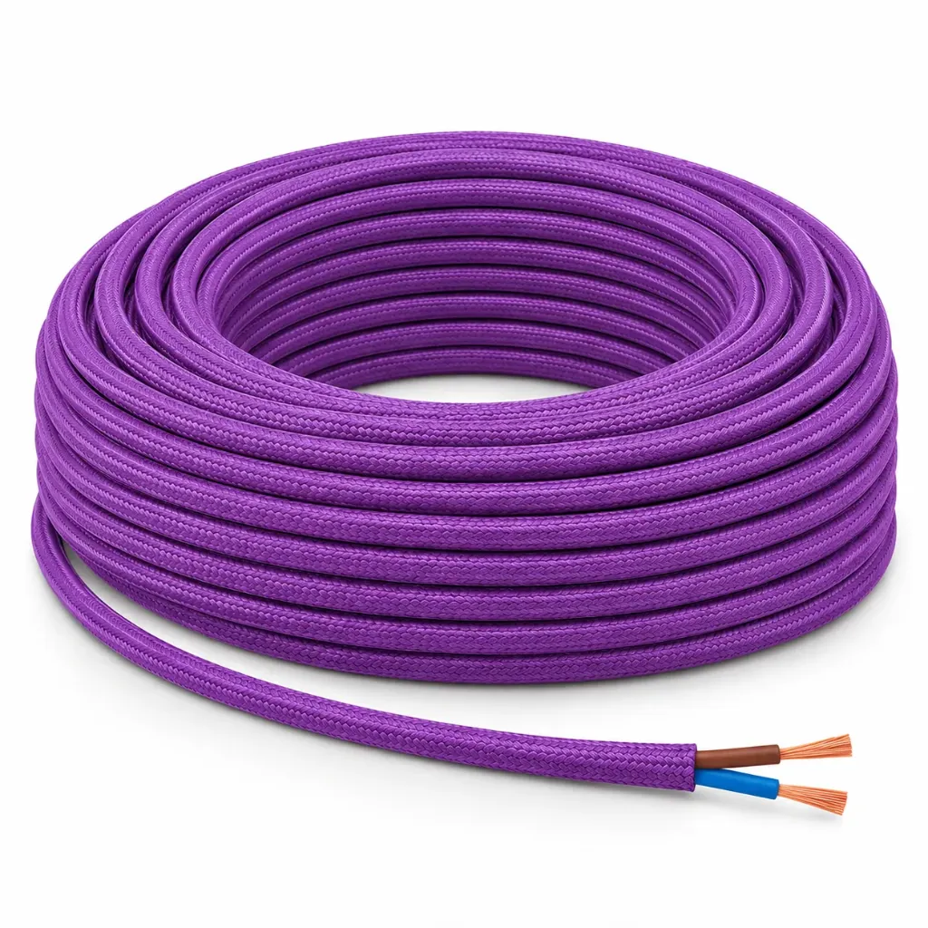 NOX Purple Fabric Electrical Cable | 2x0.75mm²
