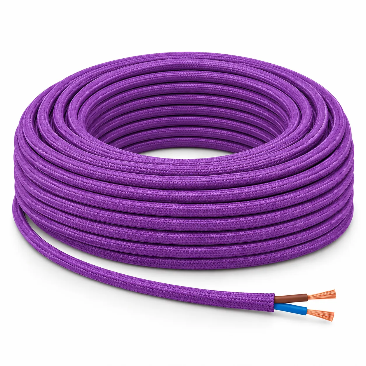NOX Purple Fabric Electrical Cable | 2x0.75mm²