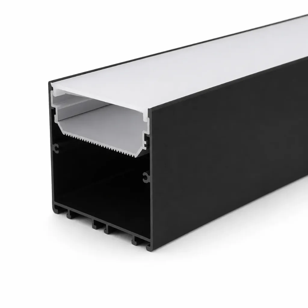 Black Surface Aluminum Profile with Milky Cover| 3M 75 × 75mm