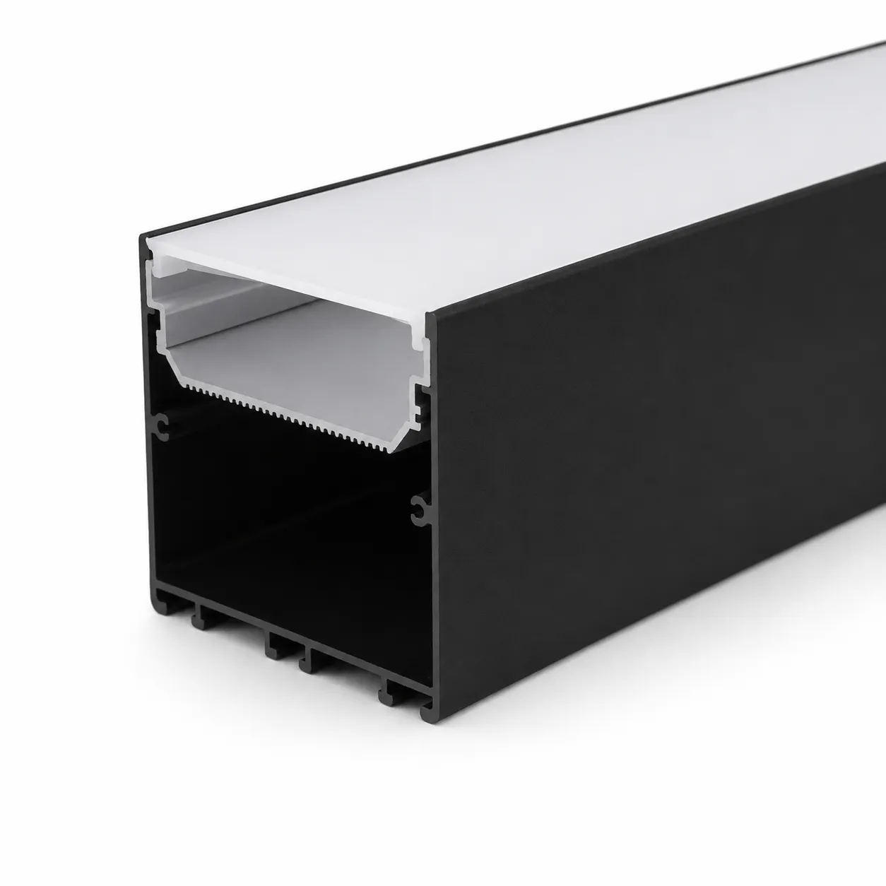 Black Surface Aluminum Profile with Milky Cover| 3M 75 × 75mm